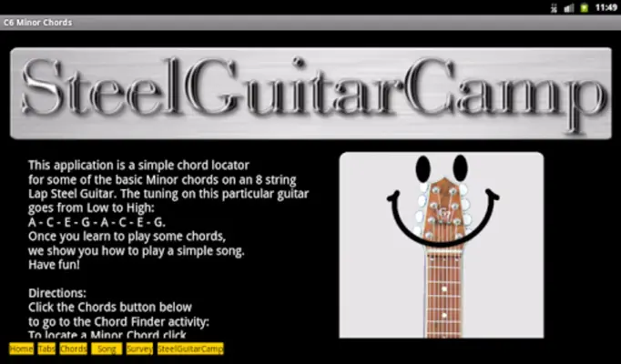 Simple C6 Minor Chord Locator android App screenshot 0