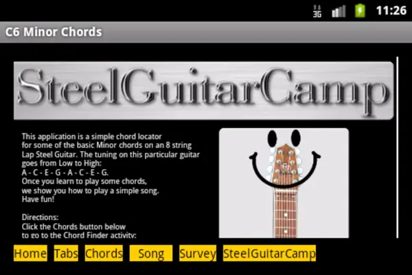 Simple C6 Minor Chord Locator android App screenshot 1